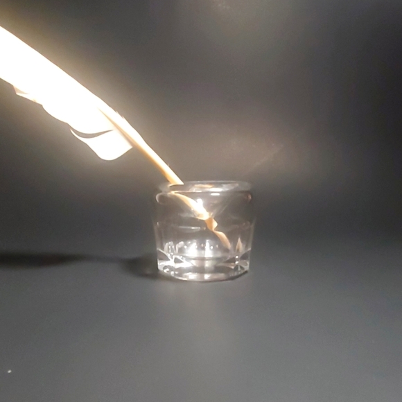 1900s Clear Glass Ink Well Desk Accessory Vintage Antique EUC - Picture 4 of 12